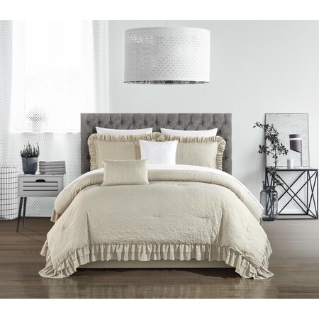 Chic Home 7 Piece Keelan Comforter Set, Beige - Twin Extra Large BCS25968-BIBTX-US